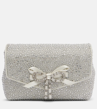 Soft Bow Mini embellished satin clutch | Jimmy Choo