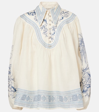 Blouse Villa Romantique imprimée en ramie | Alémais