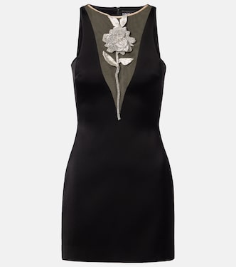 Embellished floral satin minidress | David Koma