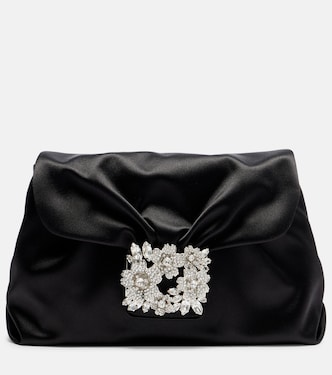 Clutch Efflorescence Mini aus Satin | Roger Vivier