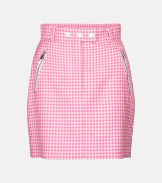 Gingham wool miniskirt | Miu Miu