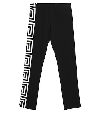 Logo cotton leggings | Versace Kids