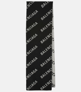 Sciarpa in jacquard di lana con logo | Balenciaga