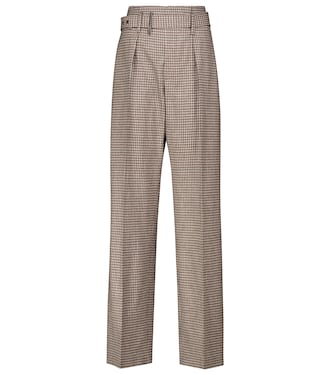 Pantalon droit en laine, soie et lin | Brunello Cucinelli