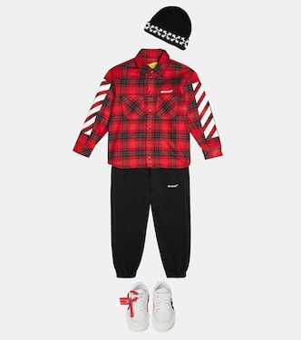 Camisa en mezcla de algodón a cuadros | Off-White Kids