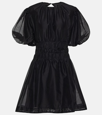 Puff-sleeve cotton and silk minidress | SIR