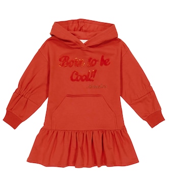 Cotton-blend fleece hoodie dress | Monnalisa