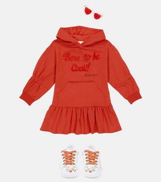 Hoodie-Kleid aus einem Baumwollgemisch | Monnalisa