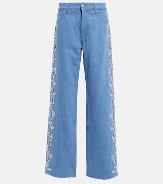 Jeans anchos con bordado | Magda Butrym
