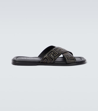 Greca leather slides | Versace
