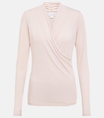 Meri draped cotton-blend top | Velvet