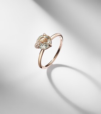Bague en or rose 18 ct, quartz prase et diamants | Bucherer Fine Jewellery