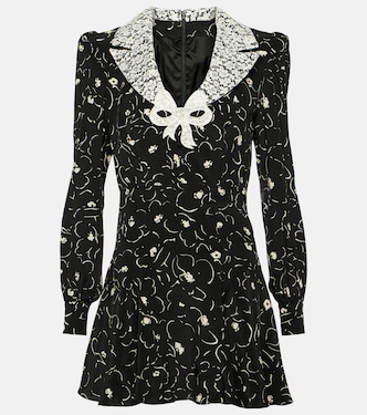 Robe en soie et dentelle à fleurs | Alessandra Rich