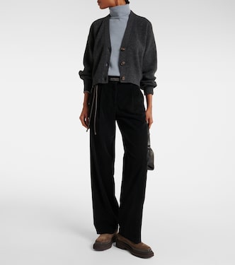 Pantalones rectos de terciopelo | Brunello Cucinelli