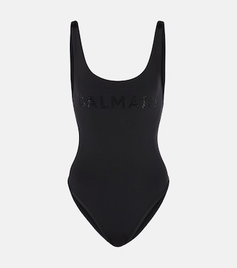 Logo embroidered swimsuit | Balmain