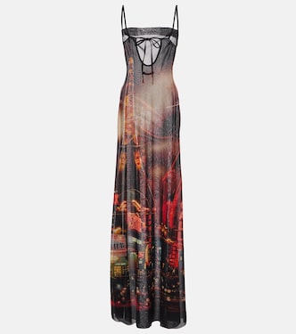 Printed mesh slip dress | Jean Paul Gaultier