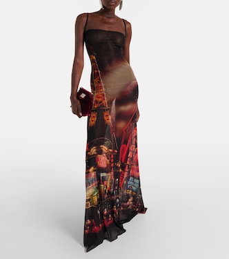 Printed mesh slip dress | Jean Paul Gaultier