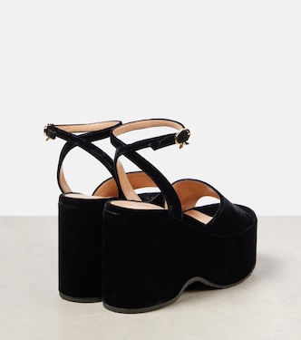 Sandalias con cuña de terciopelo | Gianvito Rossi