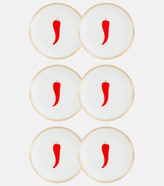 Chilli Pepper set of 6 bread plates | Bitossi