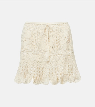 Cotton crochet miniskirt | Anna Kosturova