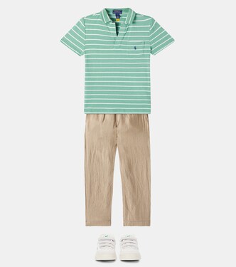 Striped cotton and linen polo shirt  | Polo Ralph Lauren Kids