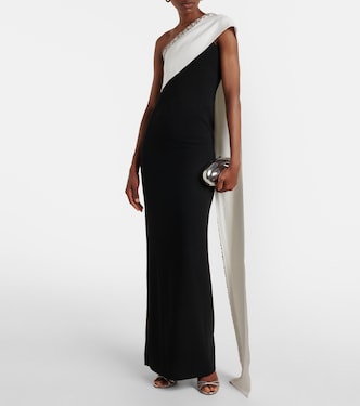 Robe longue en crêpe de satin à ornements | Roland Mouret