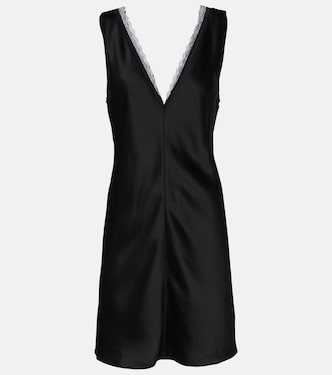 Minikleid Barb aus Satin mit Spitze | Leset