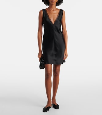 Minikleid Barb aus Satin mit Spitze | Leset