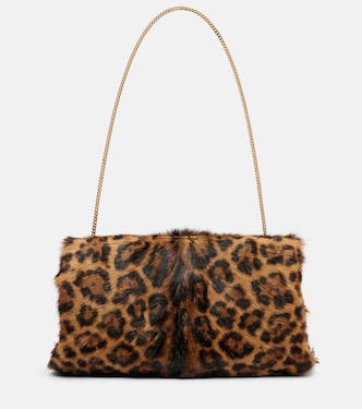 Leopard-print calf hair clutch | Saint Laurent