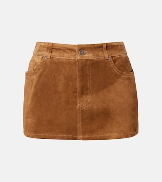 Low-rise suede miniskirt | 7 For All Mankind