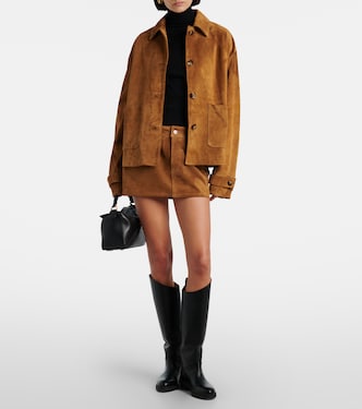 Low-rise suede miniskirt | 7 For All Mankind