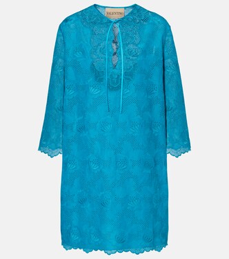 Broderie anglaise silk-trimmed cotton kaftan | Valentino