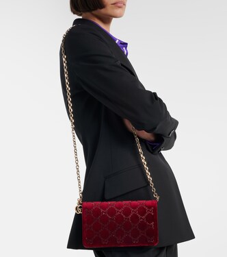 Portemonnaie mit Kettenriemen GG Crystal | Gucci