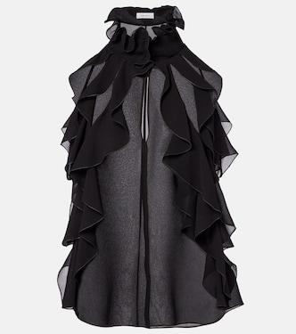 Ruffled silk top  | McQueen