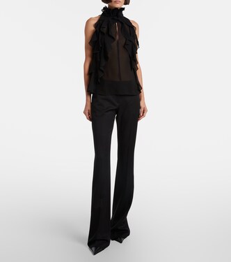 Ruffled silk top  | McQueen