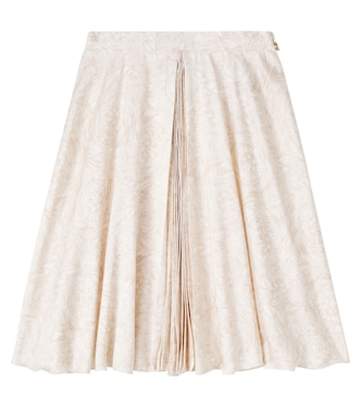 Gonna Barocco in twill a pieghe | Versace Kids