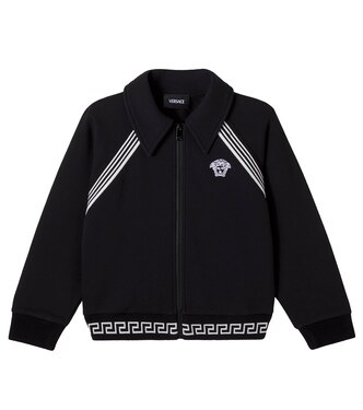 棉质针织拉链运动衫 | Versace Kids