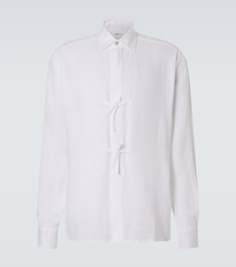 Dorian bow-detail linen shirt | Kiton