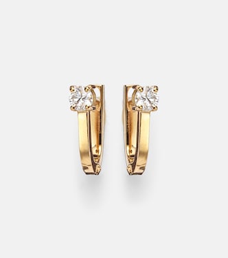 Boucles d'oreilles Aria U Huggie en or 18 ct et diamants | Melissa Kaye