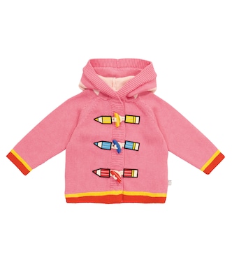 Cardigan in misto cotone con cappuccio | Stella McCartney Kids