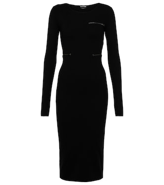 Robe midi en laine mélangée | Tom Ford