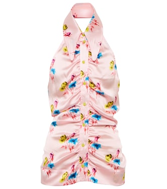 Top en mezcla de seda floral | Ganni