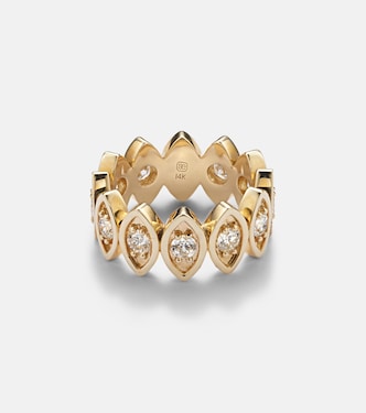 Bague Evil Eye en or jaune 14 ct et diamants | Sydney Evan