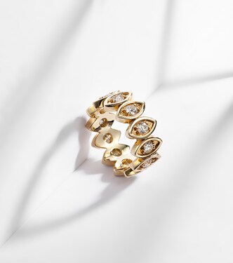 Bague Evil Eye en or jaune 14 ct et diamants | Sydney Evan