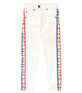Logo embroidered cotton twill pants | Stella McCartney Kids