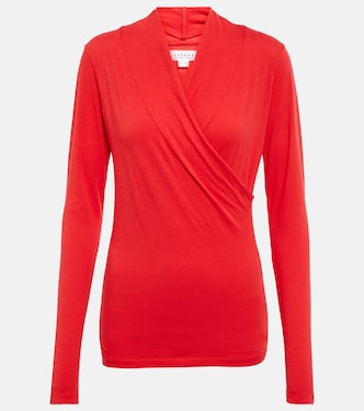 Meri draped cotton-blend top | Velvet