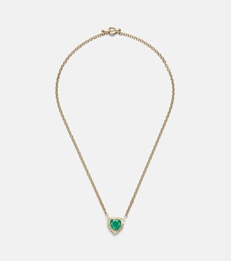 Collana Heart & Toggle in oro 18kt con smeraldo | Octavia Elizabeth