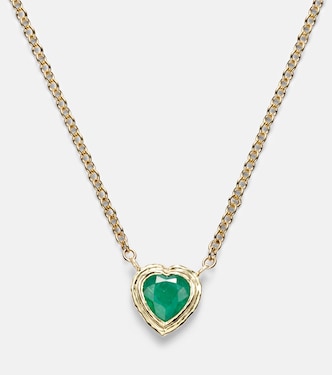 Collana Heart & Toggle in oro 18kt con smeraldo | Octavia Elizabeth
