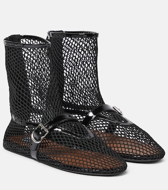 Bailarinas altas de malla con piel | Alaïa