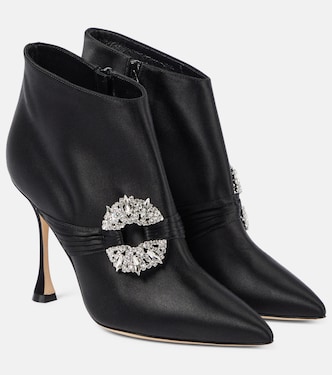 Verzierte Ankle Boots Prabina 105 aus Satin | Manolo Blahnik